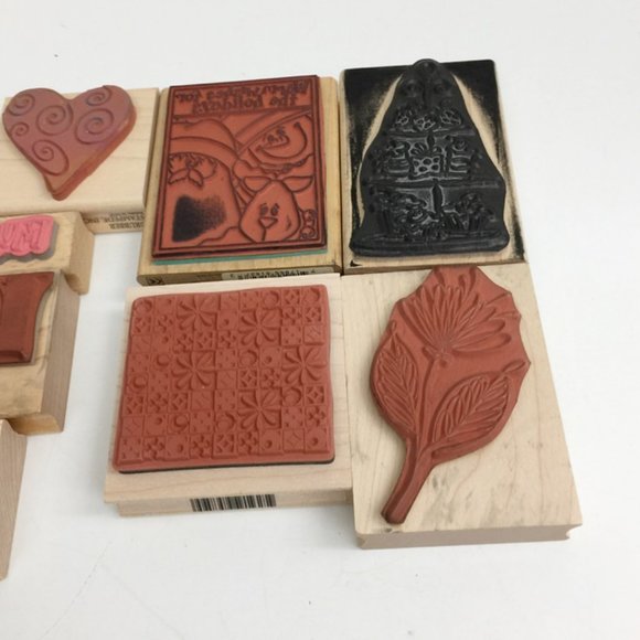 Lot 11 Rubber Stamps Hero Arts Inkadinkado Stampe - Picture 7 of 11